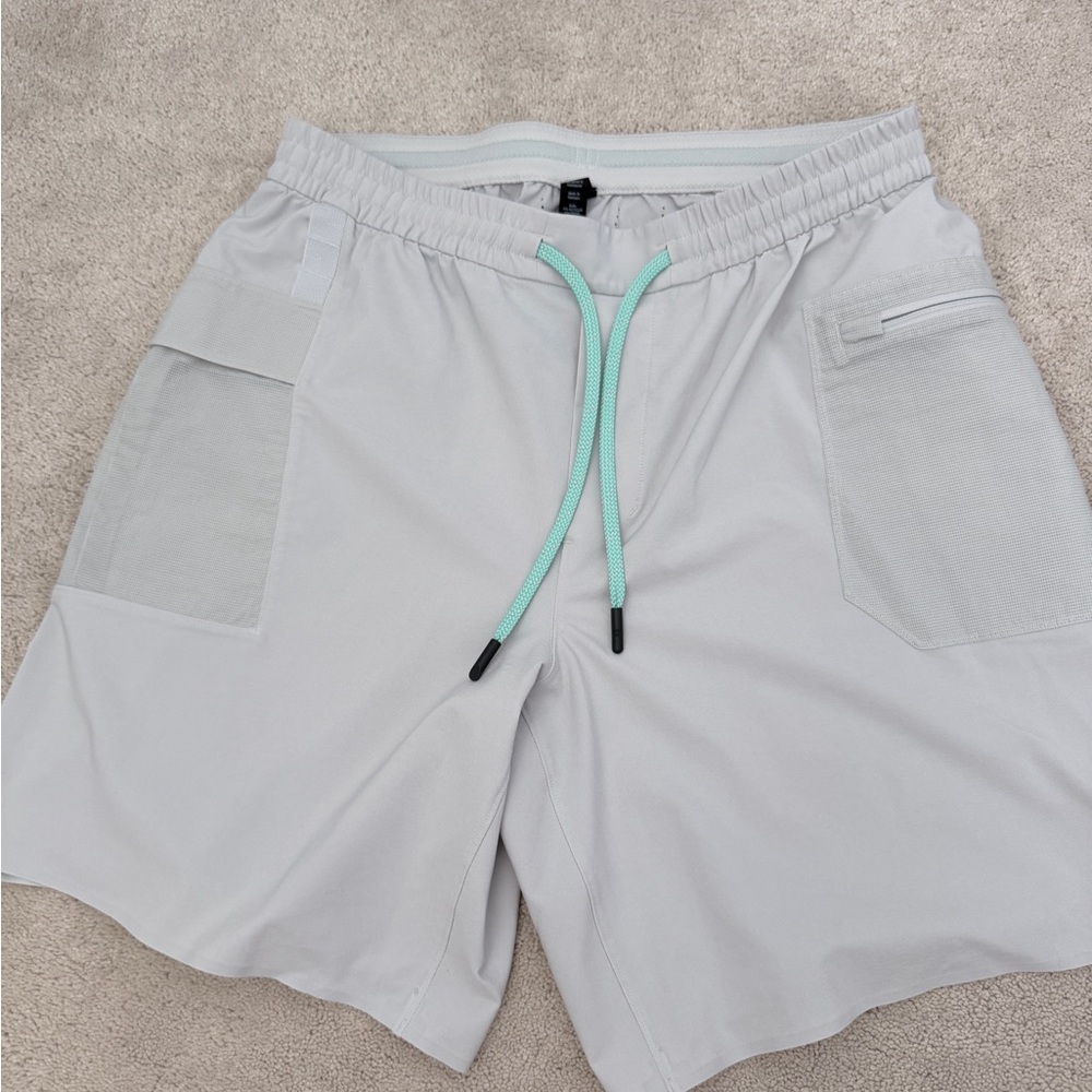 lululemon athletica Light Gray Shorts with Mint Trim